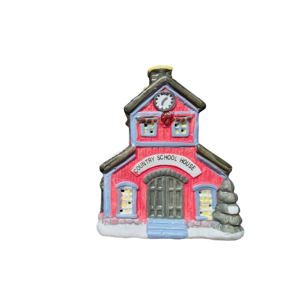 Country School House Porcelain Village Display Dickens Collectibles